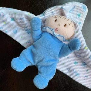 Eden Lovey Waffle Security Blanket Blue Plush Doll